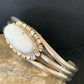 Navajo White Buffalo Turquoise Cuff Bracelet | Sterling Silver | Authentic Native American Handmade | 1422