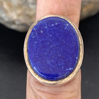 Navajo Blue Lapis Lazuli Ring | Sterling Silver | Sz 6 | Authentic Native American Handmade | 10403