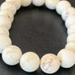 Native American Handmade White Howlite Bead Bracelet | 10mm Round | Stretchable | 11840