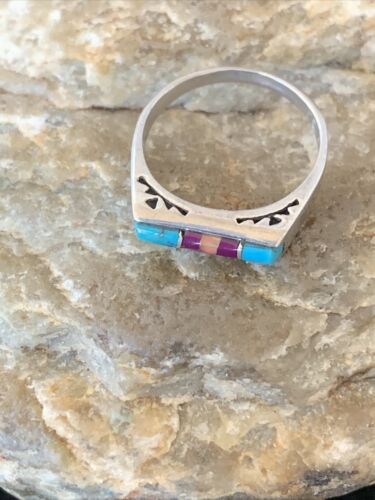 Navajo Blue Turquoise Purple Sugilite Opal Inlay Ring | Sz 6 | Authentic Native American Handmade | 11148