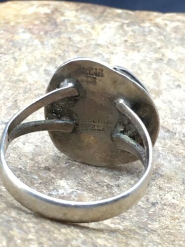 Navajo Blue Turquoise Ring | Sterling Silver | Sz 7.5 | Authentic Native American Handmade | 4457