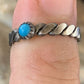 Navajo Blue Turquoise Old Pawn Ring | Sterling Silver | Sz 2.5 | Authentic Native American Handmade | 13175