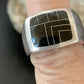 Native American Men's Navajo Black Onyx Inlay Ring | Sterling Silver | Sz 9 | 10738