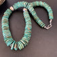 Navajo Green Turquoise Necklace | Graduated Sterling Silver | 19" | Authentic Native American Handmade | 11705