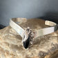 Navajo Black Onyx Cuff Bracelet | Sterling Silver | Authentic Native American Handmade | 13561