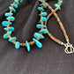 Navajo Blue Turquoise Bone Bead Necklace | Sterling Silver | 20" | Authentic Native American Handmade | 302
