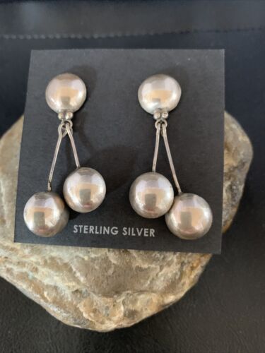 Native American Old Pawn Dangle Earrings | Sterling Silver | 1.5" | 12983