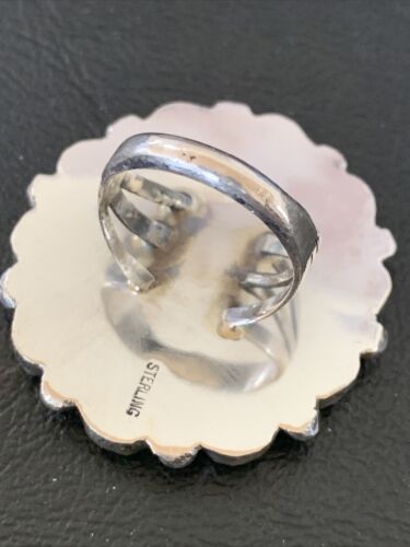 Navajo Green Turquoise Cluster Ring | Authentic Native American Sterling Silver | Multi-Stone | Sz 7.5 | 12190