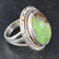 Navajo Green Gaspeite Ring | Sterling Silver | Sz 8.5 | Authentic Native American Handmade | 13780