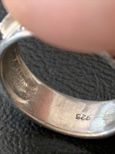 Navajo Men's Sterling Silver Black Onyx Ring | Sz 10 | Authentic Native American Old Pawn | 10802 - Masha USA