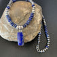 Native American Navajo Blue Lapis Pendant Necklace | Sterling Silver | 12248