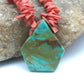 Native American Turquoise Coral Pendant Necklace | Brass Old Pawn | 19" | 4002