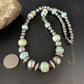 Dry Creek Turquoise Navajo Pearls Beaded Necklace | Sterling Silver | 21" | Authentic Native American Handmade | 14101