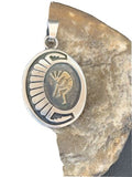 Native American Kokopelli Pendant | Hopi Stamped Sterling Silver | Handmade | 1396