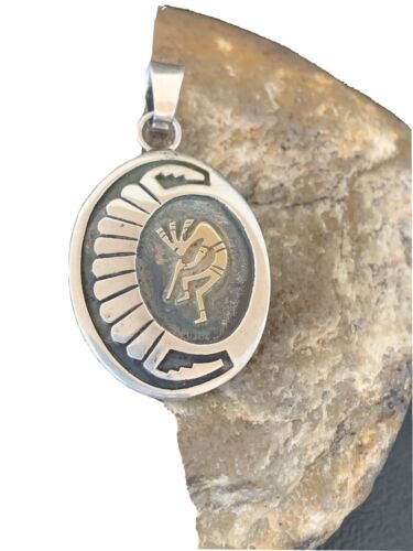 Native American Kokopelli Pendant | Hopi Stamped Sterling Silver | Handmade | 1396