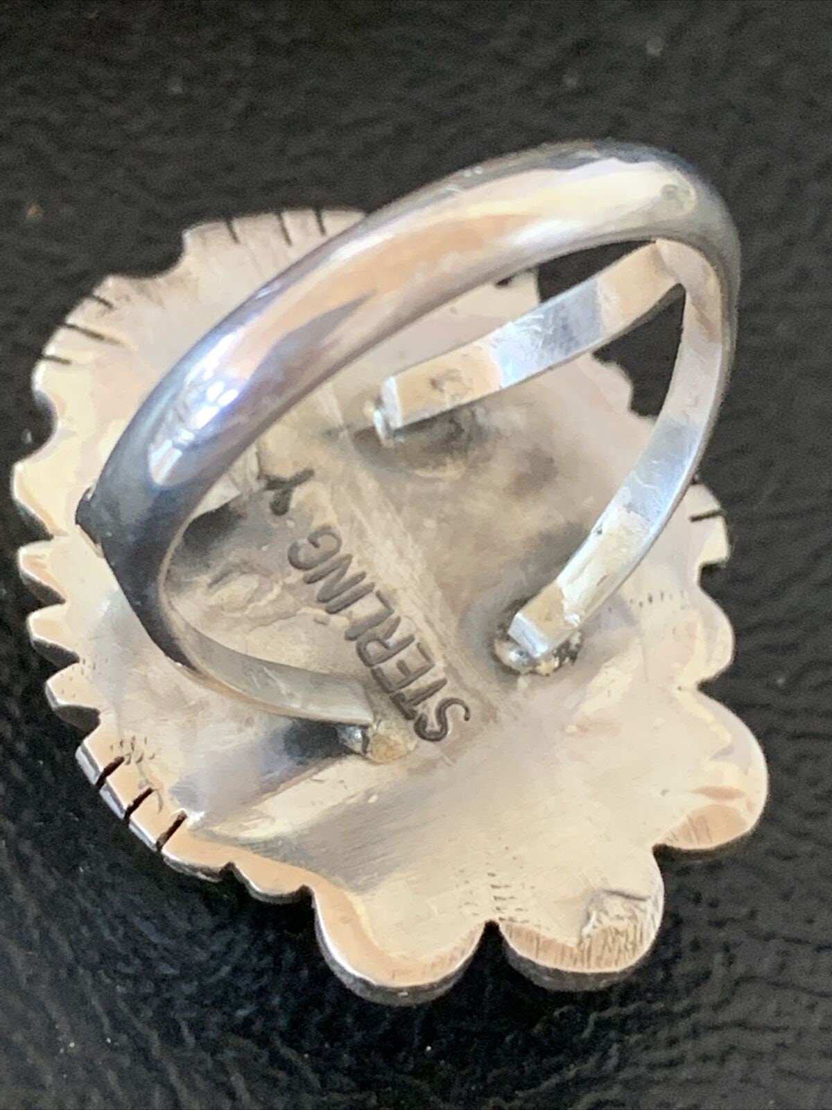 Navajo Green Sonoran Turquoise Ring | Sterling Silver | Sz 9 | Authentic Native American Handmade | 10418