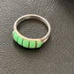 Navajo Green Gaspeite Inlay Ring | Sterling Silver | Sz 7 | Authentic Native American Handmade | 12463