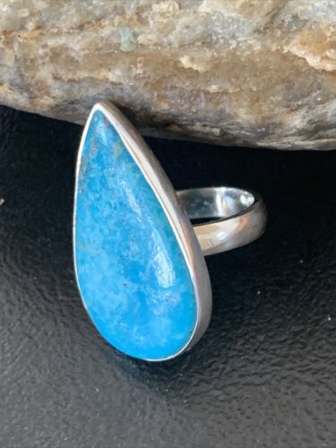 Navajo Blue Kingman Turquoise Ring | Sterling Silver | Sz 6.5 | Authentic Native American Handmade | 11614