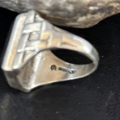 Native American Navajo Handmade Sterling Silver Black Onyx Ring | Sz 10 | 14443 - Masha USA