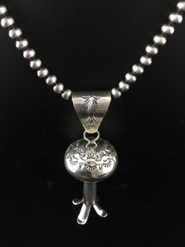 Navajo Sterling Silver Naja Necklace Pendant | 3" | Authentic Native American Handmade | 10046