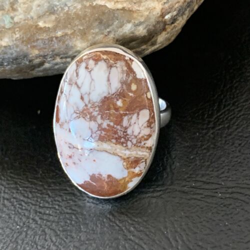 Native American Women's Navajo Wild Horse Turquoise Ring | Sterling Silver | Sz 8.5 | 10493
