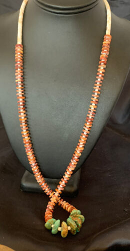 Navajo Turquoise | Purple Spiny Oyster | Pink Shell Necklace | Sterling Silver | Native American Handmade | 30" | 12255