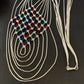 Multi-Color Liquid Silver Heishi Necklace | 7 Strand Sterling Silver Tubes | 18" | 12624