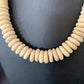 Native American Santo Domingo White Bone Bead Necklace | Brass | 18" | 12950