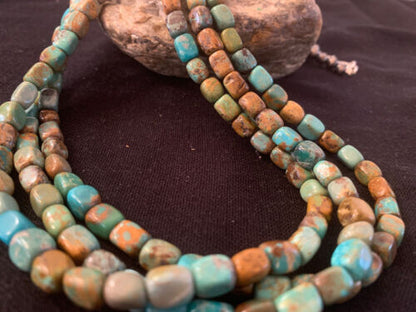 Navajo Green Turquoise Necklace | Sterling Silver | Authentic Native American Handmade | 00610