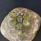 Navajo Dragonfly Pendant | Faceted Green Peridot Cluster | Authentic Native American Sterling Silver | Multi-Stone | 2.25" | 12741