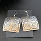 Native American Women's Dangle Earrings | Navajo Sterling Silver Stamped Handmade | 1658