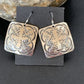 Native American Women's Dangle Earrings | Navajo Sterling Silver Stamped Handmade | 1658
