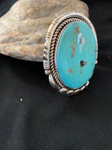 Southwestern Bolo Tie | Navajo Kingman Turquoise | Sterling Silver | Handmade by Yazzie | 2995