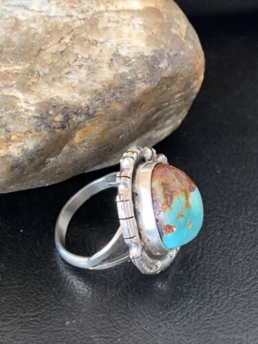 Native American Women's Navajo Blue Royston Turquoise Ring | Sterling Silver | Sz 10 | 10425