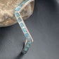 Navajo Old Pawn Blue Turquoise Chip Inlay Bracelet | Sterling Silver | Authentic Native American Handmade | 1168