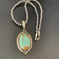 Men's Navajo Turquoise #8 Pendant Necklace | Sterling Silver | Native American Handmade | 13260