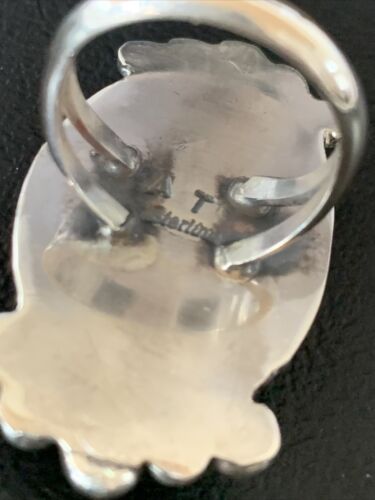 Native American Orange Spiny Oyster Navajo Ring | Sterling Silver | Sz 8 | 13283