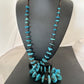 Navajo Pearl Sterling Silver Shell & Turquoise Nugget Necklace | Authentic Native American | 30" | 822