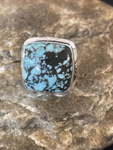 Navajo Blue Spiderweb Turquoise Ring | Sterling Silver | Sz 5 | Authentic Native American Handmade | 10305