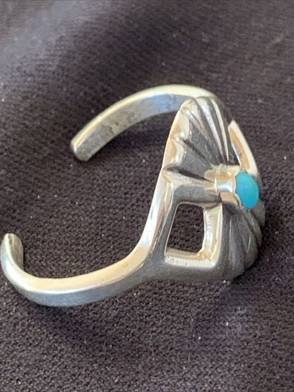 Native American Kids Navajo Blue Turquoise Bracelet | Sterling Silver | 01158