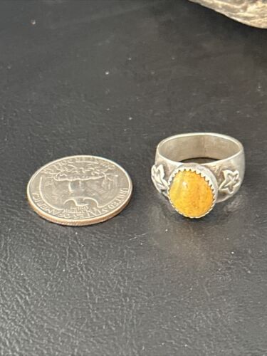 Southwestern Navajo Yellow Bumble Bee Jasper Ring | Sterling Silver | Sz 7 | 14266