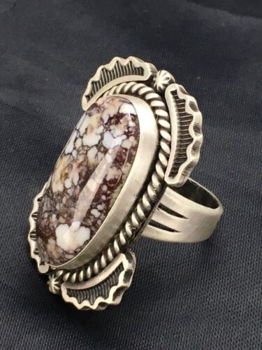 Navajo Wild Horse Turquoise Ring | Sterling Silver | Sz 7 | Authentic Native American Handmade | 12063