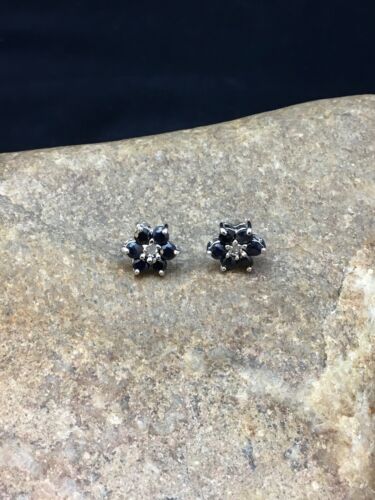 Native American Black Onyx Navajo Earrings | Sterling Silver | Authentic Handmade | 8981