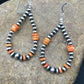 Native American Spiny Oyster Bead Earrings | Navajo Sterling Silver | 2" | 4341