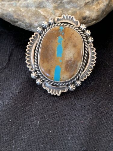 Navajo Blue Boulder Turquoise Ring | Sterling Silver | Sz 7 | 00749