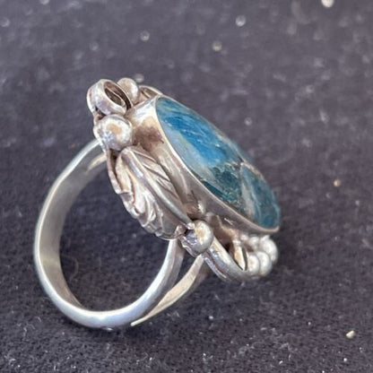 Navajo Blue Lapis Ring | Sterling Silver | Sz 10 | Authentic Native American Handmade | 1205
