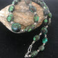 Navajo Green Spiderweb Turquoise Nugget Necklace | Sterling Silver | 22" | Authentic Native American Handmade | 3214