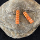 Native American Navajo Orange Spiny Oyster Bead Earrings | Sterling Silver | 13057