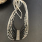 Navajo Black Onyx Liquid Silver Heishi Necklace | 10 Strand Sterling Tubes | Authentic Native American | 12298
