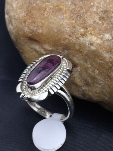 Navajo Purple Spiny Oyster Ring | Sterling Silver | Sz 9.75 | Authentic Native American Handmade | 4532